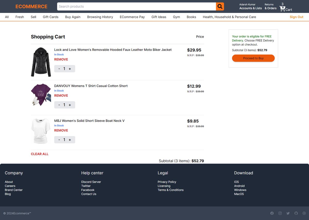 AdarshKumar206's tweet image. Hello Coders,

This is my FullStack #Ecommerce Project build with Next.js 14, TailwindCSS, Typescript, Stripe Payment Gateway, redux , SupaBase.

Can buy products from the site of your choice
Stripe Payment Gateway is also there for payment

#LearnInPublic #buildinpublic #remote