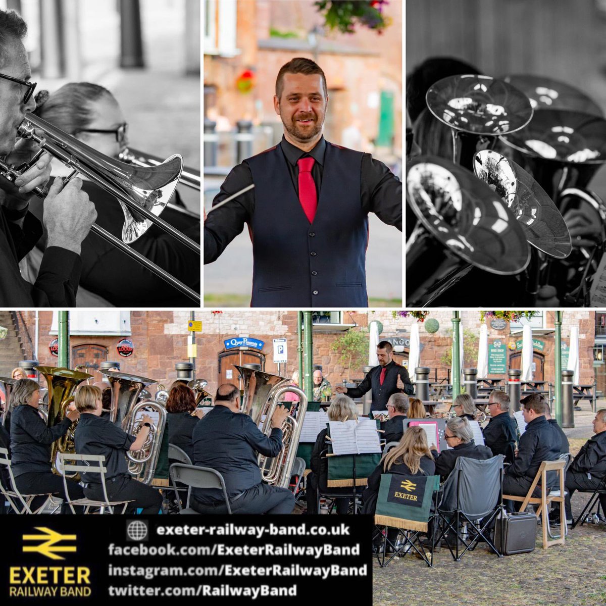 RailwayBand's tweet photo. We had a great time playing at Exeter Quay last Tuesday, so we thought we’d do it again this week….
📢 Tuesday 9th July from 7pm (in the Transit Shed). Hope to see you there‼️

*Photo credits with thanks to Rosie Hill Photography

#BrassBandWeek #BrassBand  #ExeterRailwayBand https://t.co/j8zTOg7Wad
