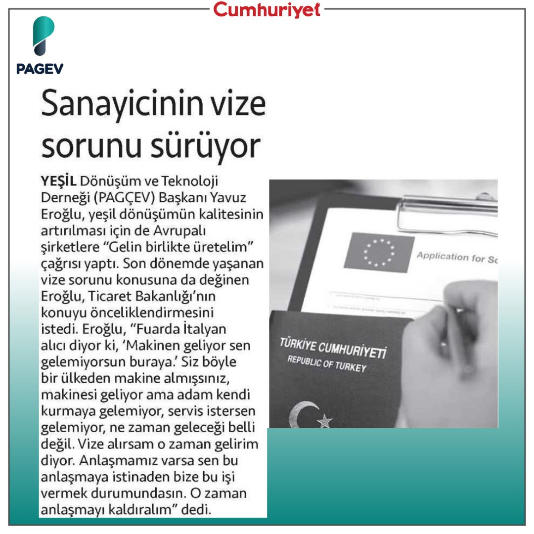 Vize sorunu büyüdükçe işler aksamaya başladı. Avrupa’ya makine satan Türk üreticisinin, ürün sattığı ülkeye vize alıp gidememesi anlaşmanın iptal edilmesine yol açarak işleri içinden çıkılmaz hale sokuyor.

<a href="/ticaret/">T.C. Ticaret Bakanlığı</a>