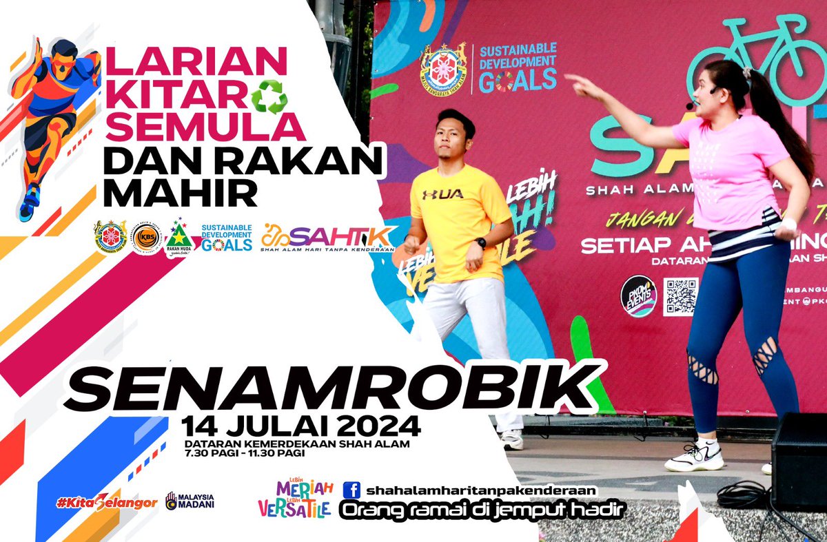 sacitycouncil's tweet image. Orang ramai dijemput untuk memeriahkan Program Shah Alam Hari Tanpa Kenderaan Edisi Julai 2024 bersempena &apos;World Environment Day&apos; yang akan diadakan pada 14 Julai 2024 (Ahad) bermula jam 7.00 pagi di Dataran Kemerdekaan Shah Alam, Seksyen 14. 

Antara aktiviti menarik disediakan…