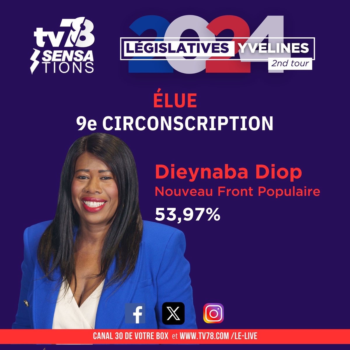 TV78_Yvelines's tweet photo. 📷 Victoire de @Dieynadiopsow dans la 9e circonscription des Yvelines.
#législatives2024 #electionlegislatives https://t.co/IWCAxCCCBi