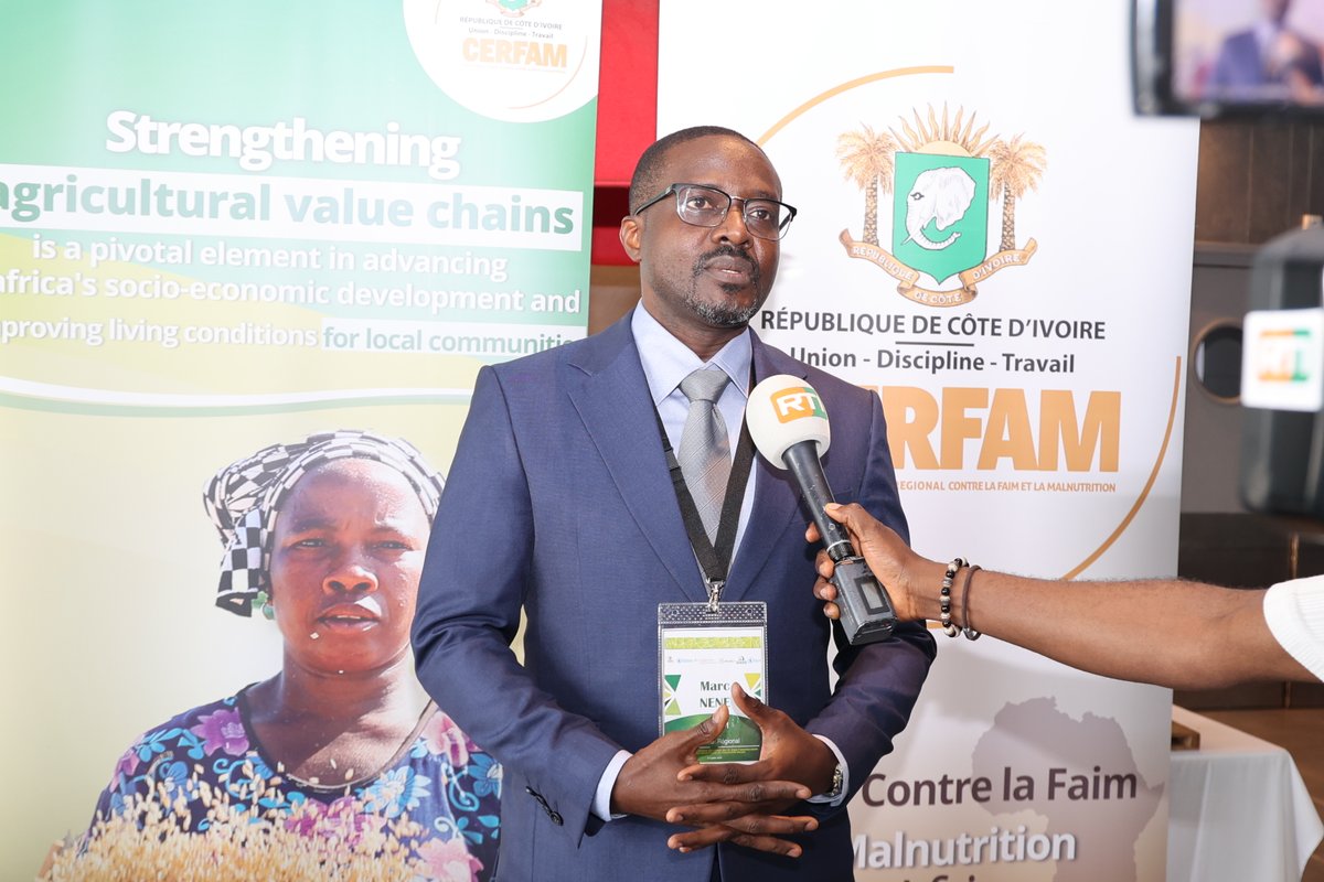 CERFAM_4_Africa's tweet photo. “Face à l'escalade des défis qui exacerbe la #faim et la crise alimentaire en 🌍, il devient impératif d'investir dans la transformation des #systèmesalimentaires, en commençant par l'amélioration de la chaîne de valeur du #riz🌾.
Dr Marc NENE, @marcnene, Directeur du CERFAM. https://t.co/IA1WXRrEFV