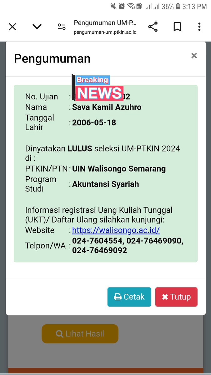 picsarr's tweet photo. ALHAMDULILLAH YA ALLAH SIAPA SANGKA LOLOS UIN UMPTKIN MWHEHEHEE https://t.co/X6vqJkMkr9