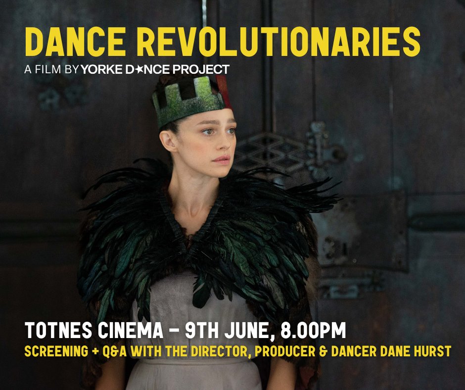 This Tuesday 9 July, enjoy Dance Revolutionaries <a href="/totnescinema/">Totnes Cinema</a> + a Q&amp;A with the film's producer &amp; @yorkedance artistic director Yolande Yorke-Edgell, director David Stewart &amp; dancer Dane Hurst. 

Hosted by Amanda Britton, Principal of <a href="/rambertschool/">Rambert School</a> 

totnescinema.co.uk/wp02/event/dan…