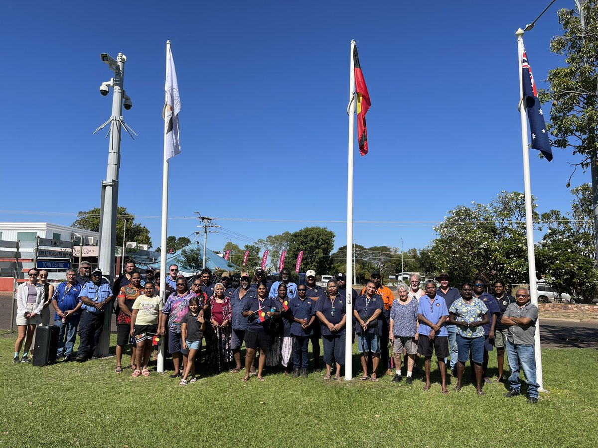 Wyndham Police were proud to be invited to the flag raising ceremony this morning at the Wyndham shire office as part of NAIDOC week celebrations. #fb