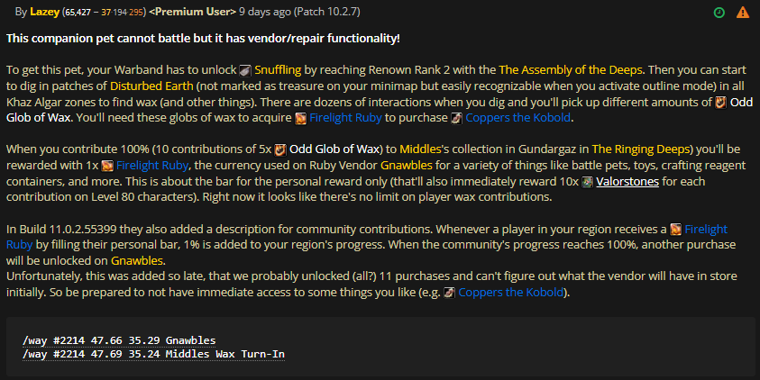 DragonsADark's tweet image. I spy with my little eye, a companion pet with vendor/repair capabilities! 👀

Thank you to Lazey on how to get this pet!

#worldofwarcraft