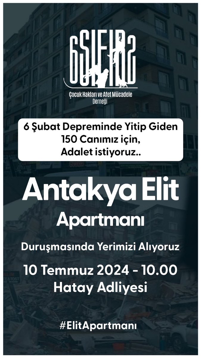 mumtazgovce's tweet photo. 150 CANIMIZ... 150 (yüz elli)
Anlamayanlar için yazı ile de yazdım...
Depremde Yitip Giden CANLARIMIZ için Sadece ADALET İSTİYORUZ...
#elitapartmanı #deprem #elifeylül #ecebirçe #senagövce #canlarım #depremiunutmaunutturma #6şubat #elif #Hatay #ece #sena https://t.co/QG0yAodjLb