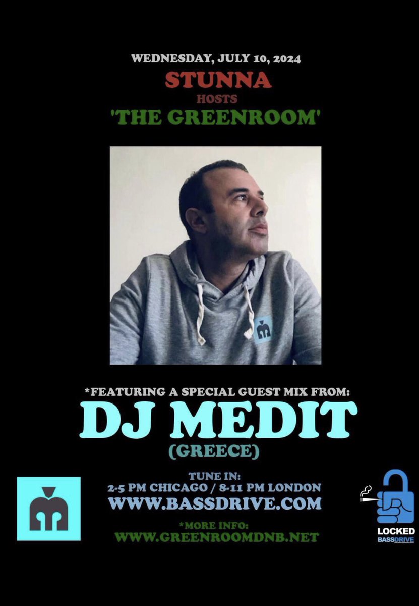Incoming ! <a href="/bassdrive/">bassdrive</a> 🇺🇸 The Greenroom with <a href="/stunnachi/">STUNNA(CHI)</a> as a host to my exclusive d&amp;b sets . Get locked 🔒 this Wednesday. Don’t miss out ! 💙👊🏽🇬🇷🇺🇸