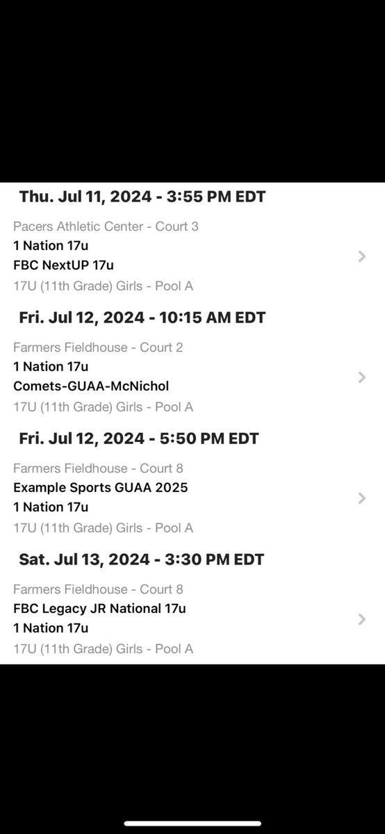 Katherine McCormick (@kmccormickkk) on Twitter photo Excited to compete in Indiana this week at the Hoosier Heat! Here is our schedule <a href="/InsiderExposure/">InsiderExposure</a> <a href="/1NationEliteGBB/">1Nation Elite - IE</a> Excited to compete in Indiana this week at the Hoosier Heat! Here is our schedule <a href="/InsiderExposure/">InsiderExposure</a> <a href="/1NationEliteGBB/">1Nation Elite - IE</a>