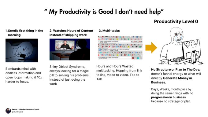 the2hourman's tweet image. Imagine 6 months from now...

0 Money earned.
0 Results.
0 Progress.

STUCK in the same spot only because...

You Can't Focus.

Here are 4 Mistakes Starting Online Business Owners make that hold them back from growing their business: