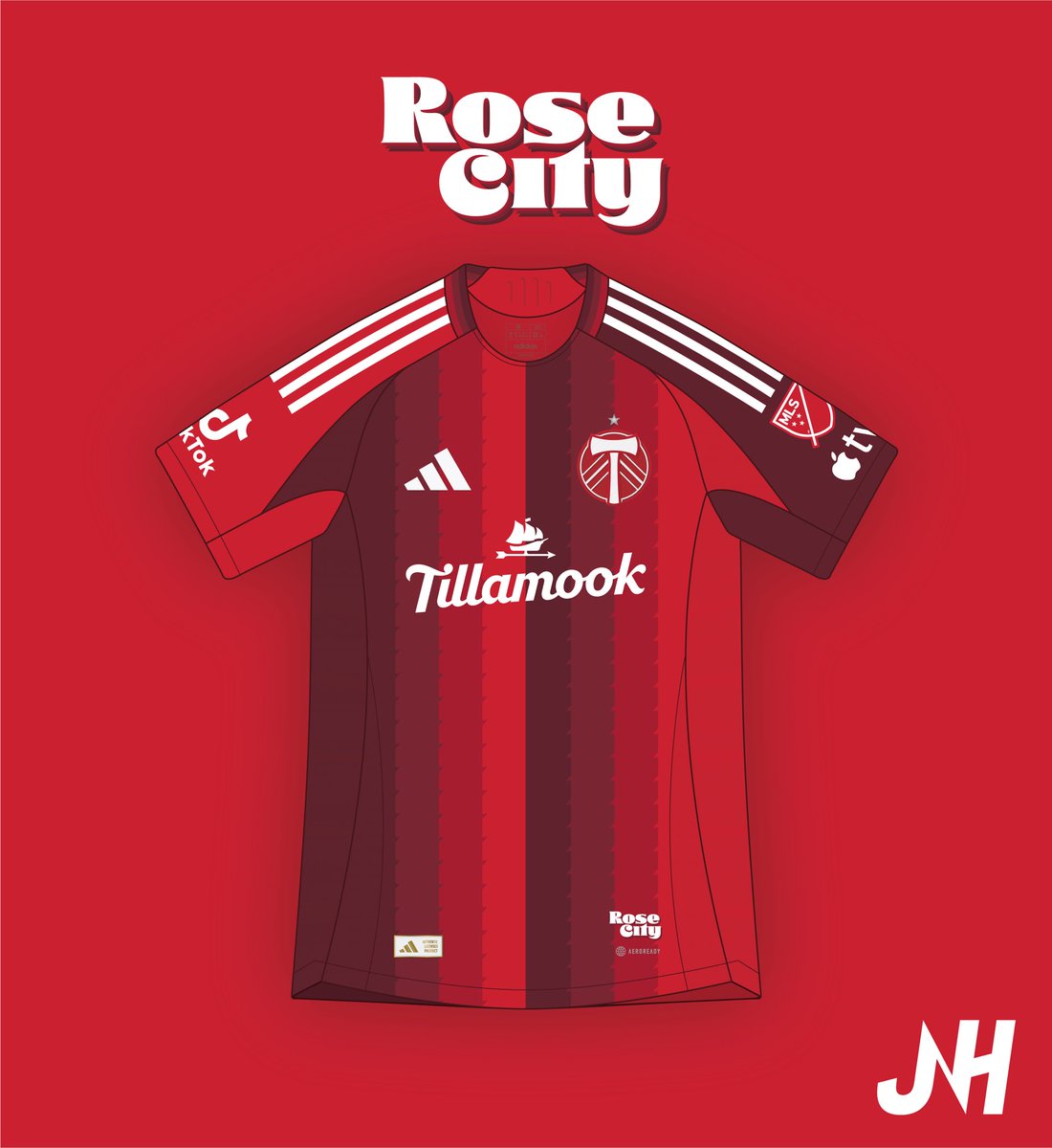 JonahNHenderson's tweet photo. Designing a @TimbersFC jersey after every win or road draw in 2024🌲🪓

Rose City Red(ux)

Elements of the 2011/12 and 2016/17 away kits are combined to form a new take on Rose City Red. 4 shades of red for the 4 goals scored tonight (not really)🌹♥️

Record: 9-6-8 #RCTID https://t.co/ShAqRFfT3l