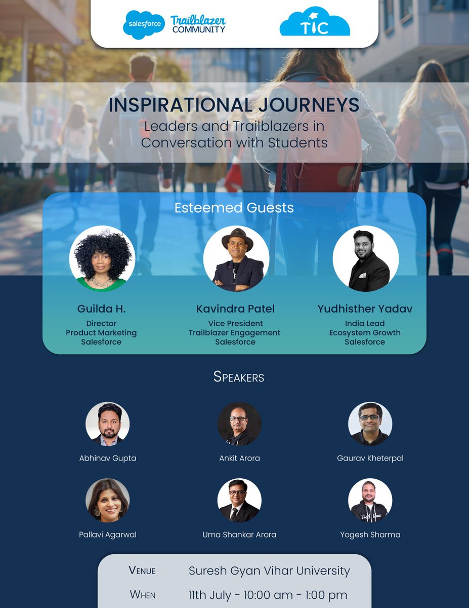 Please join us and grab the opportunity to interact with great Salesforce icons including <a href="/kavindrapatel/">kavindrapatel</a> <a href="/justguilda/">Guilda Hilaire</a> <a href="/gauravkheterpal/">Gaurav Kheterpal</a> <a href="/abhinavguptas/">Abhinav Gupta</a> Ankit Arora and Yudhister Yadav
linkedin.com/feed/update/ur…