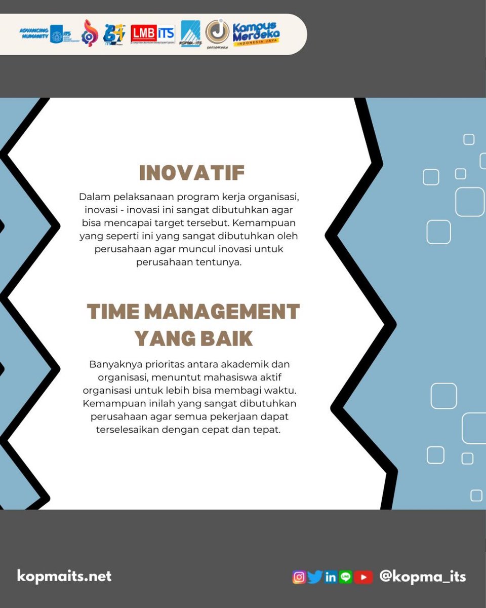[KOPSIS 2.0]

Holaa kopverss, gimana nih kabarnya??

Kenapa si perusahaan cenderung lebih suka memilih mahasiswa dengan pengalaman organisasi yang aktif?🤔

Yukss simak penjelasannya👆👆

#KOPSISPSDMEdition
#PSDMJatiswara
#KOPMAITS
#ITSSURABAYA