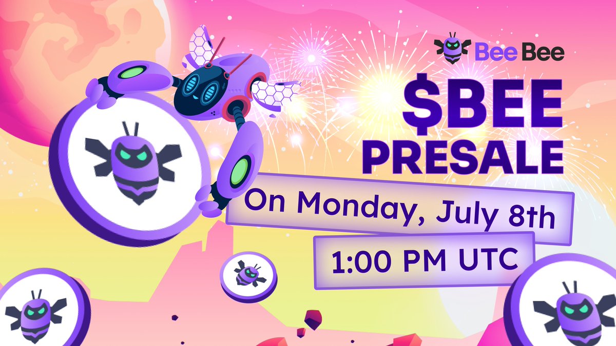 BeeLovesSol's tweet image. $BEE is presale today ! 🪨🔥

1PM UTC / 9AM EST / 6AM PST

Airdrop open 🪂 Drop your $SOL address &amp;amp; RT 👇

Turn notis on 🔔 &amp;amp; Get Ready 🚀