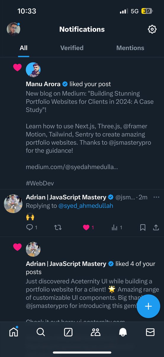 syed_ahmedullah's tweet image. Gratitude postโฆ
Two coding legends in one frame!
@mannupaaji and @jsmasterypro
#javascript #coding #javascriptmastery #SoftwareEngineering #WebDevelopment #SoftwareDevelopment #aceternity