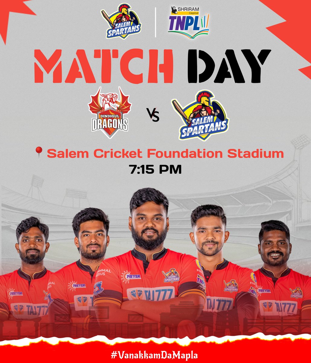 nammaspartans's tweet photo. "Bats ready, game steady! 🏏 Time to shine on the pitch! #MatchDay"
#DDvSS #DDvsSS
#SalemSpartans #Salem #VanakkamDaMapla #NammaSpartans #HeavenlyAbode #NammaSpartans #BloodyRed #TamilNaduPremierLeague2024 #TamilNaduPremierLeague #TNPL2024 #TNPL https://t.co/kAuzrbT4rA