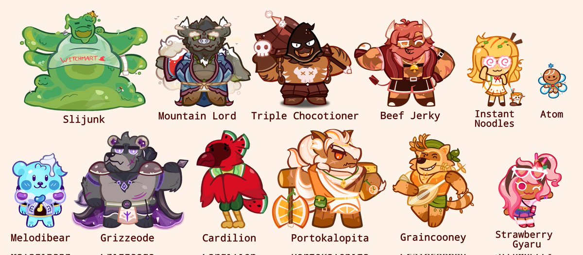 LurnyX's tweet photo. outta curiosity just wanna know, which of my cr ocs do yall like the most

yarrow, protein bar n those home decor ones count too i just couldnt fit em in https://t.co/kcJenh6jH7