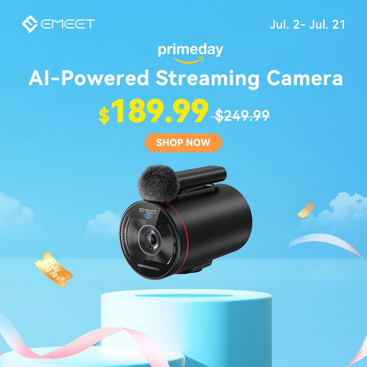 EMEET_Official's tweet image. [🔥🛒𝐏𝐫𝐢𝐦𝐞 𝐃𝐚𝐲 𝐃𝐞𝐚𝐥𝐬 𝐍𝐨𝐰 𝐀𝐫𝐫𝐢𝐯𝐞]
Enjoy up to 50% OFF during Prime Day Sale!
#emeet #streamcamone #streamcam #emeets800 #EMEETAirFlow #deals #ConferenceCamera #PrimeDay #livestreaming #hybridwork
📅Ends July 21st. Check out MORE👇
emeet.com/pages/prime-da…