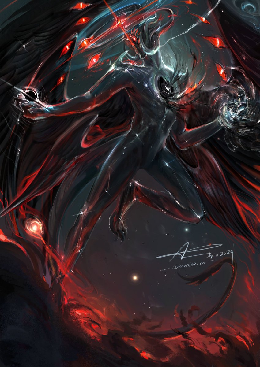 bioluminosity's tweet photo. dark god ✴️

experimental painting commission https://t.co/kXOEnnbUv5