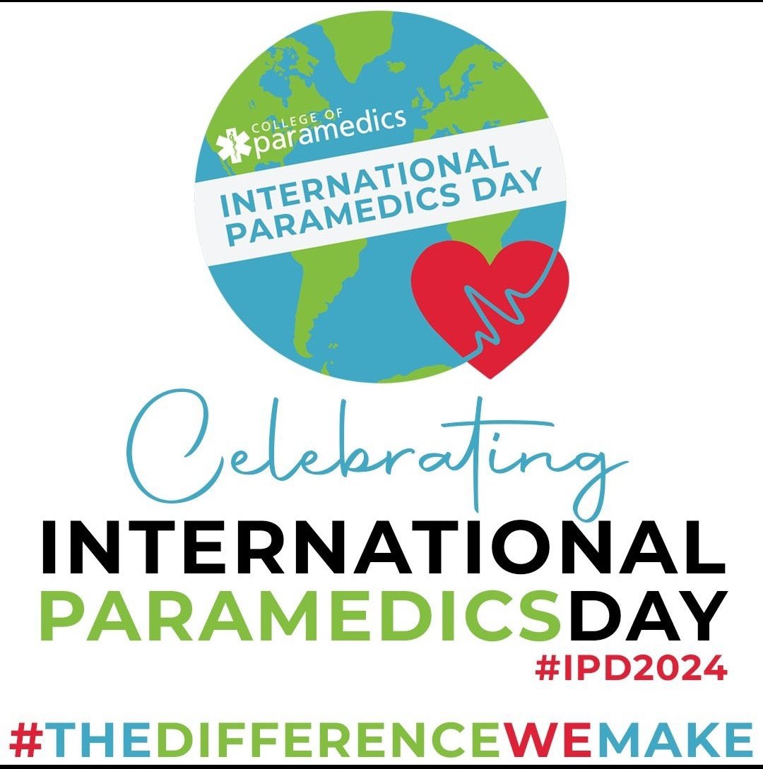 Today, we celebrate paramedics and first responders worldwide on #IPD2024. 

Paramedics work in increasingly diverse roles and settings, not just ambulance services, where they make a real difference too. 

Later today, with our partners <a href="/SJACymru/">St John Ambulance Cymru</a> we’ll be hosting a service of