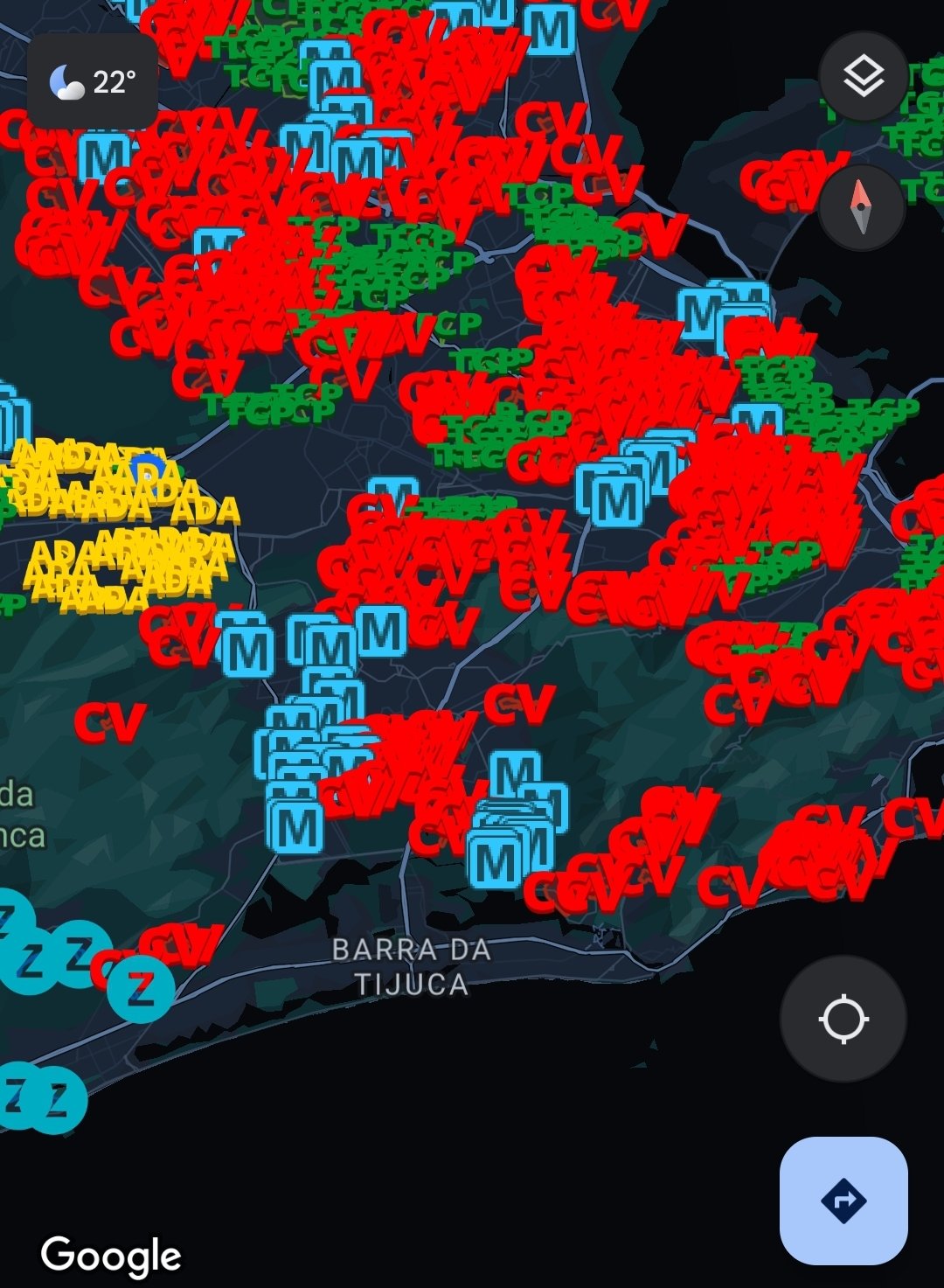 Blitz RJ Oficial on X: "??MAPA GOOGLE MAPS - FACÇÕES ...