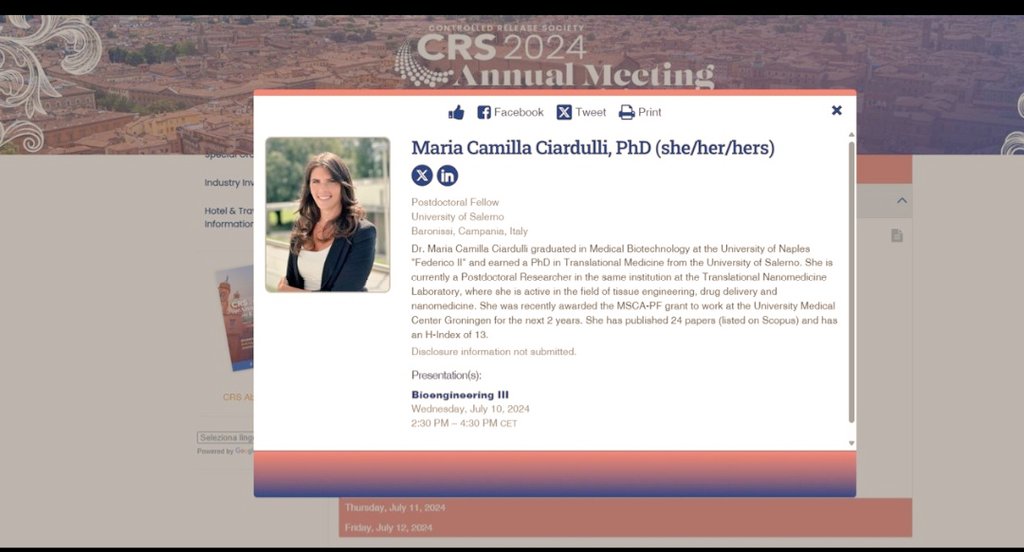 DellaPortaLab (@dellaportalab) on Twitter photo Here our speaker on Wednesday <a href="/CRSScience/">Controlled Release Society</a> annual meeting! Do not miss it with data from <a href="/P4Fit/">P4_FIT</a>
<a href="/UniSalerno/">Università Salerno</a> Here our speaker on Wednesday <a href="/CRSScience/">Controlled Release Society</a> annual meeting! Do not miss it with data from <a href="/P4Fit/">P4_FIT</a>
<a href="/UniSalerno/">Università Salerno</a>