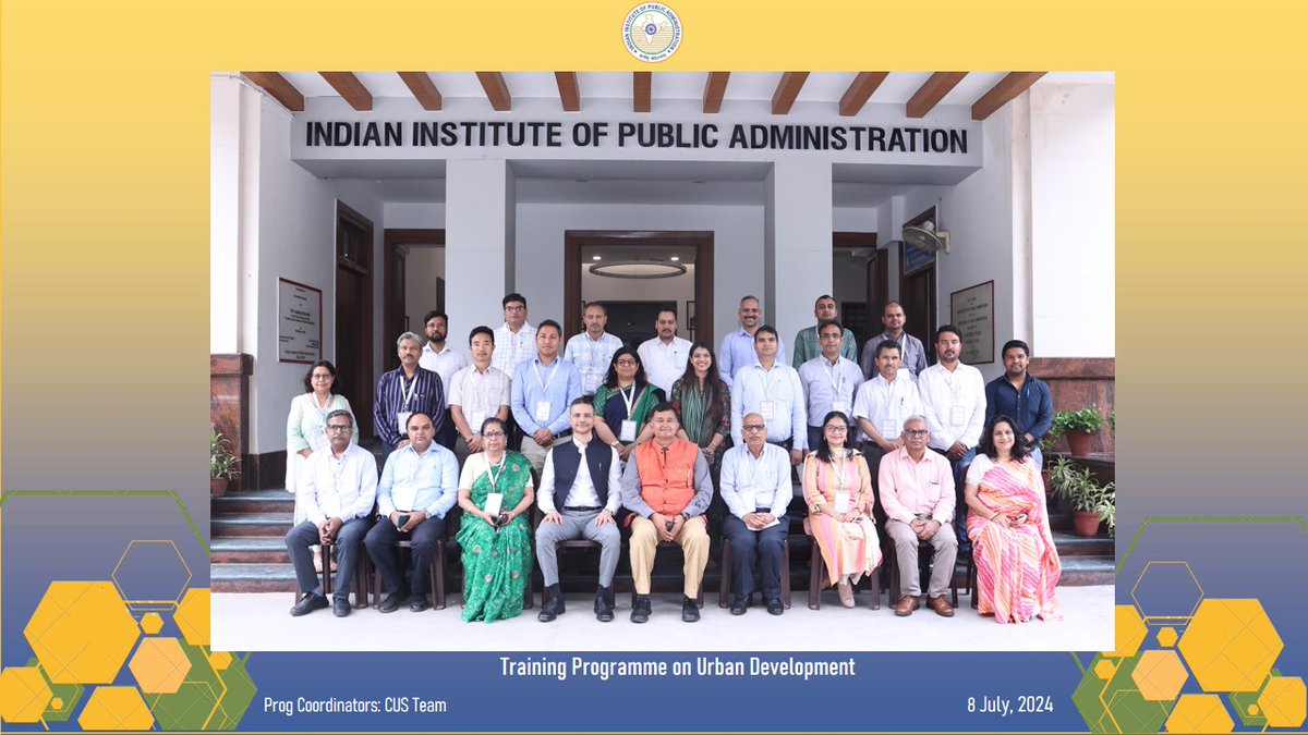 A five-day Training Programme on Urban Development: Status, Issues and Strategies have been organised by the Centre for Urban Studies at IIPA.