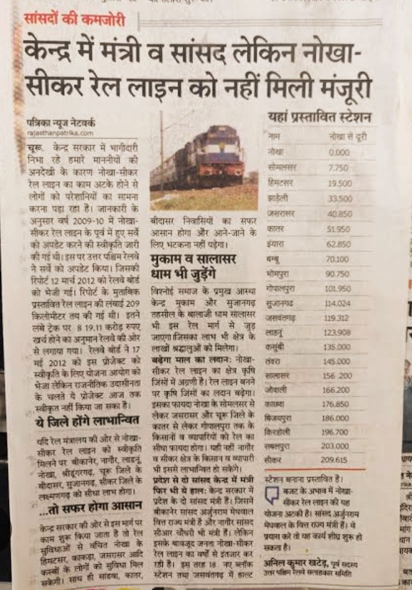 AnilkhaterLadnun (@anilkhater) on Twitter photo <a href="/PMOIndia/">PMO India</a> <a href="/narendramodi/">Narendra Modi</a> <a href="/JPNadda/">Jagat Prakash Nadda</a> <a href="/cpjoshiBJP/">C. P. Joshi</a> <a href="/AshwiniVaishnaw/">Ashwini Vaishnaw</a> <a href="/RailMinIndia/">Ministry of Railways</a> рдмреАрдЬреЗрдкреА рдЪреБрд░реВ рдирд╛рдЧреМрд░ рд╕реАрдХрд░ рд▓реЛрдХрд╕рднрд╛ рдЗрд╕рд▓рд┐рдП рд╣рд╛рд░реА рдХреНрдпреЛрдВрдХрд┐ рдХреЗрдиреНрджреНрд░ рд╕рд░рдХрд╛рд░ рд╡ рд░реЗрд▓ рдордВрддреНрд░реА рдиреЗ рдиреЛрдЦрд╛ рд╕реЗ рд╕реАрдХрд░ рдирдИ рд░реЗрд▓ рд▓рд╛рдЗрди рд╡рд╛рдпрд╛ рдХрд╛рддрд░ рд╕рд╛рдВрдбрд╡рд╛ рдмреАрджрд╛рд╕рд░ рд▓рд╛рдбрдиреВрдВ рд╕рд╛рд▓рд╛рд╕рд░ рдЬреЛ рдкрд┐рдЫрд▓реЗ 25 рд╕рд╛рд▓реЛрдВ рд╕реЗ рдкреЗрдВрдбрд┐рдВрдЧ рд╣реИрдВ рд╕реНрд╡реАрдХреГрддрд┐ рдирд╣реАрдВ рджреА <a href="/PMOIndia/">PMO India</a> <a href="/narendramodi/">Narendra Modi</a> <a href="/JPNadda/">Jagat Prakash Nadda</a> <a href="/cpjoshiBJP/">C. P. Joshi</a> <a href="/AshwiniVaishnaw/">Ashwini Vaishnaw</a> <a href="/RailMinIndia/">Ministry of Railways</a> рдмреАрдЬреЗрдкреА рдЪреБрд░реВ рдирд╛рдЧреМрд░ рд╕реАрдХрд░ рд▓реЛрдХрд╕рднрд╛ рдЗрд╕рд▓рд┐рдП рд╣рд╛рд░реА рдХреНрдпреЛрдВрдХрд┐ рдХреЗрдиреНрджреНрд░ рд╕рд░рдХрд╛рд░ рд╡ рд░реЗрд▓ рдордВрддреНрд░реА рдиреЗ рдиреЛрдЦрд╛ рд╕реЗ рд╕реАрдХрд░ рдирдИ рд░реЗрд▓ рд▓рд╛рдЗрди рд╡рд╛рдпрд╛ рдХрд╛рддрд░ рд╕рд╛рдВрдбрд╡рд╛ рдмреАрджрд╛рд╕рд░ рд▓рд╛рдбрдиреВрдВ рд╕рд╛рд▓рд╛рд╕рд░ рдЬреЛ рдкрд┐рдЫрд▓реЗ 25 рд╕рд╛рд▓реЛрдВ рд╕реЗ рдкреЗрдВрдбрд┐рдВрдЧ рд╣реИрдВ рд╕реНрд╡реАрдХреГрддрд┐ рдирд╣реАрдВ рджреА