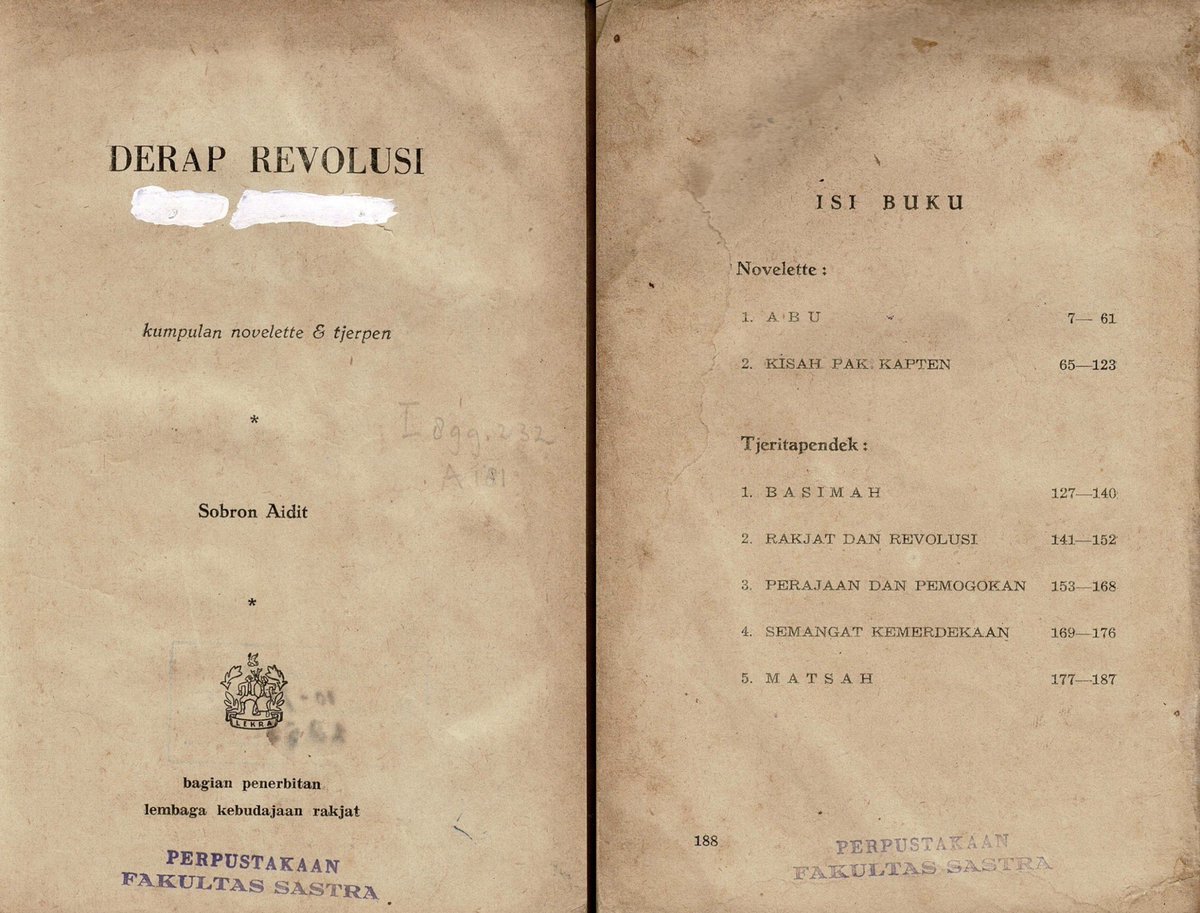 Sejak 2020, saya suka mengoleksi buku-buku lawas. Kali ini, saya ingin mencoba mendigitalkan buku-buku tersebut sehingga - jika memungkinkan - lebih banyak orang dapat mengaksesnya.

Berikut cara saya mendigitalkan Derap Revolusi (1962) karya Sobron Aidit: blog.drepram.com/digitization-d…