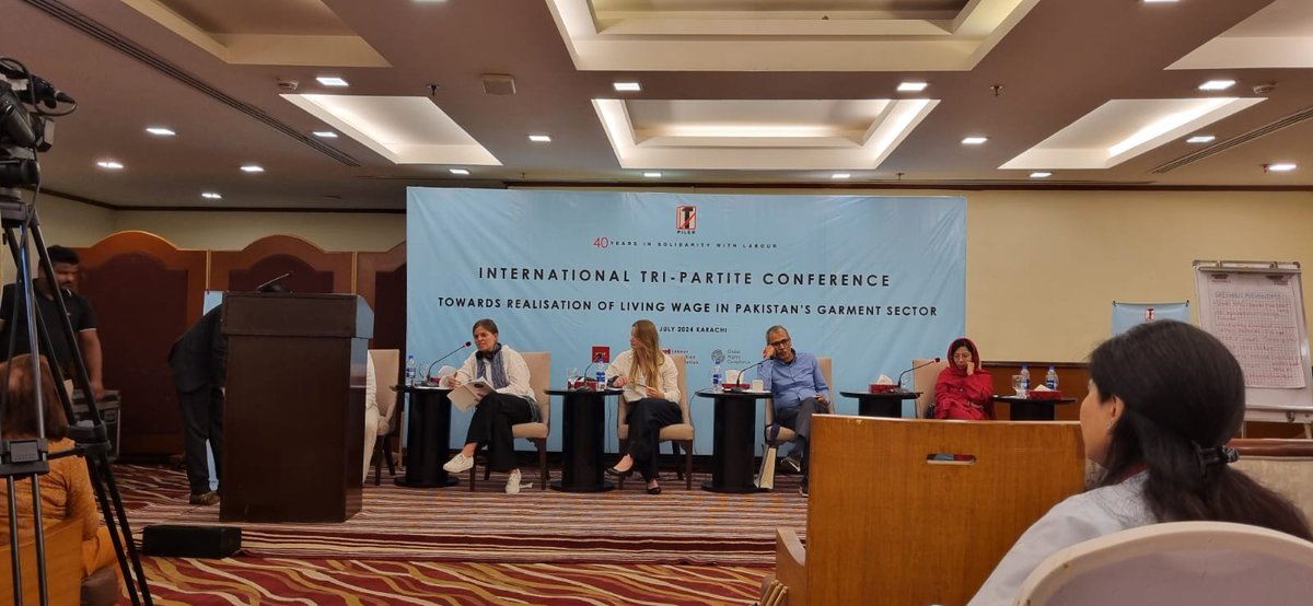 ECCHRBerlin's tweet photo. ECCHR's @annabell_brggnn joined a conference in Karachi on LIVING WAGE IN PAKISTAN’S GARMENT SECTOR. She highlighted the fact that at the end of international brands' supply chains, all too often millions of workers work in inhumane conditions and are not even paid a living wage. https://t.co/NNh31RR5qk
