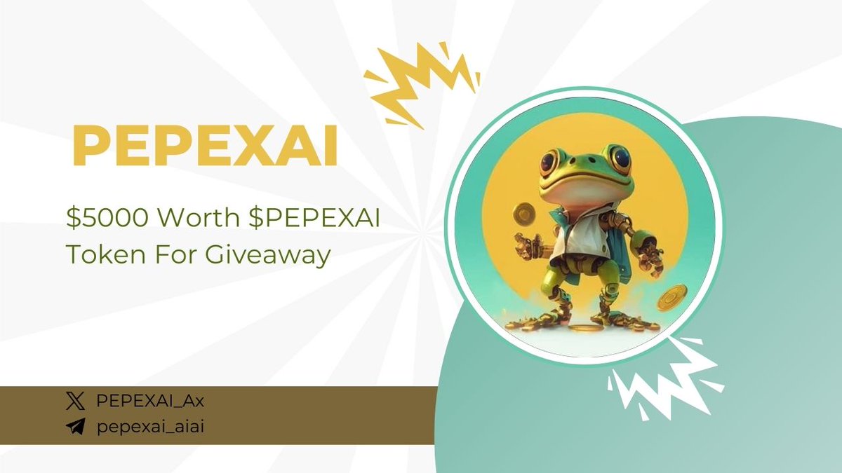 🥳 PEPEXAI x Crypto Finance #FCFS #Airdrop 

🏆 Prize Pool » $5000 worth $PEPEXAI   Token ( #RANDOM #TOP )

To Enter :-
✅Follow <a href="/PEPEXAI_Ax/">PEPEXAI</a> &amp; <a href="/CRYPT0_FINANCE/">CRYPTO FINANCE || AMA + GIVEAWAY</a>
✅ RT &amp; Tag 3 Friends
✅ Complete #Gleam ⤵️
gleam.io/competitions/v…

#Airdrop #Giveaway #Crypto #IDO #Solana #Memecoin