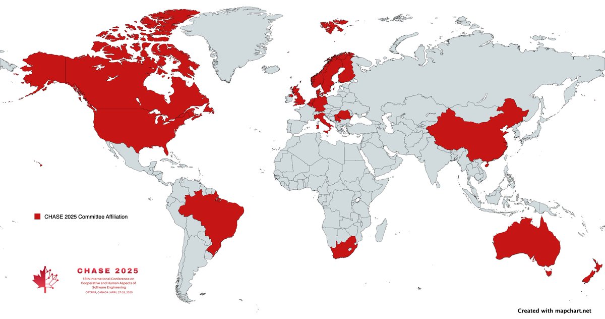 Our Program Committee is complete. Researchers from diverse backgrounds across academia &amp; industry, spanning all continents: Africa, Asia, Europe, North America, Oceania, and South America 🇿🇦🇨🇦🇺🇸🇨🇳🇧🇪🇩🇰🇫🇮🇩🇪🇮🇹🇳🇱🇳🇴🇷🇴🇷🇸🇸🇪🇬🇧🇧🇷🇦🇺🇳🇿
Submit your #CHASE2025 papers
conf.researchr.org/track/chase-20…