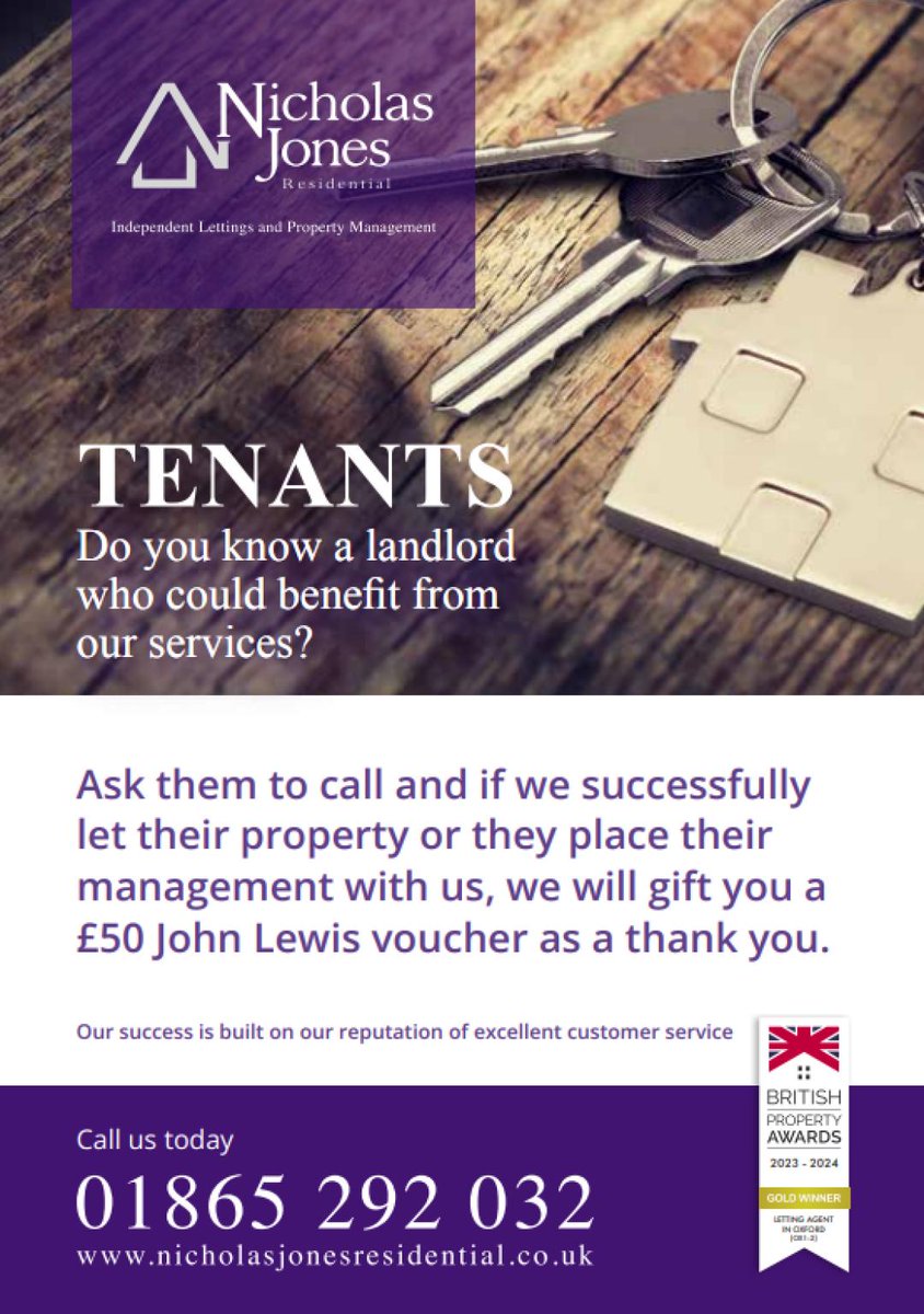 NJResidential's tweet photo. Contact us today! 
📞 01865 680497
📧 info@nicholasjonesresidential.co.uk https://t.co/T6lUZaNBZ0