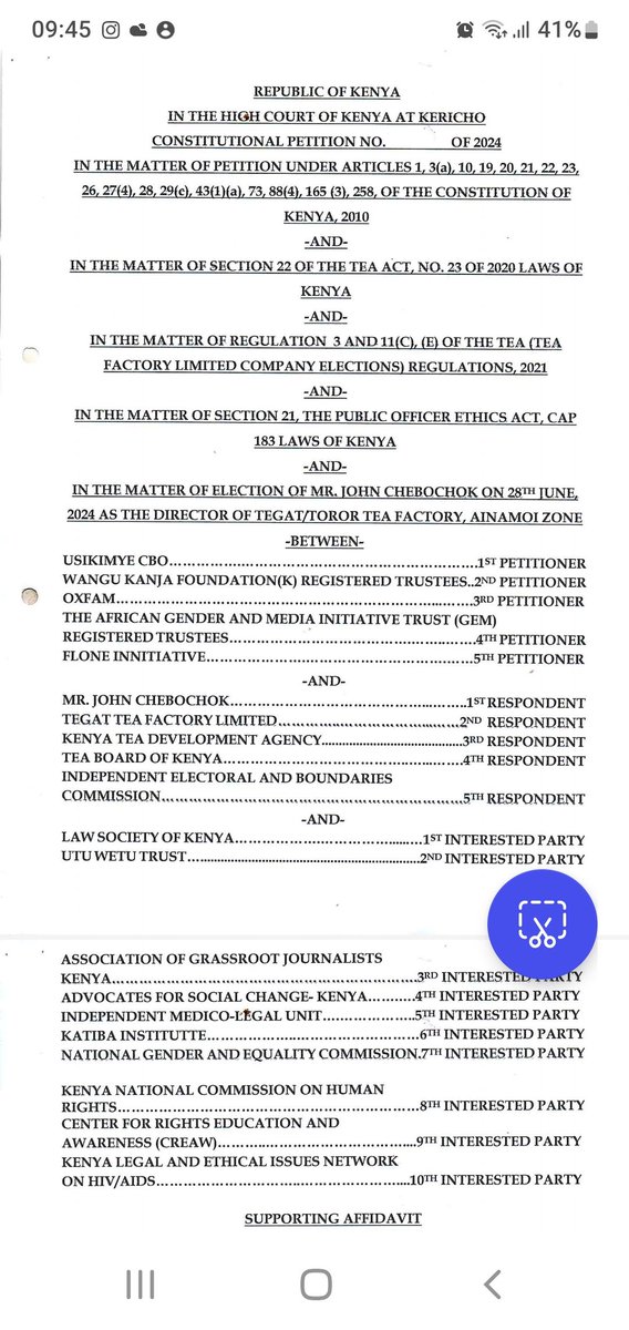 We have now moved to court to have John Chebochok declared unfit to hold public office.This man is facing allegations of RAPE and sexual abuse on Kenyan women tea pickers 
May Justice prevail! ⚖️
