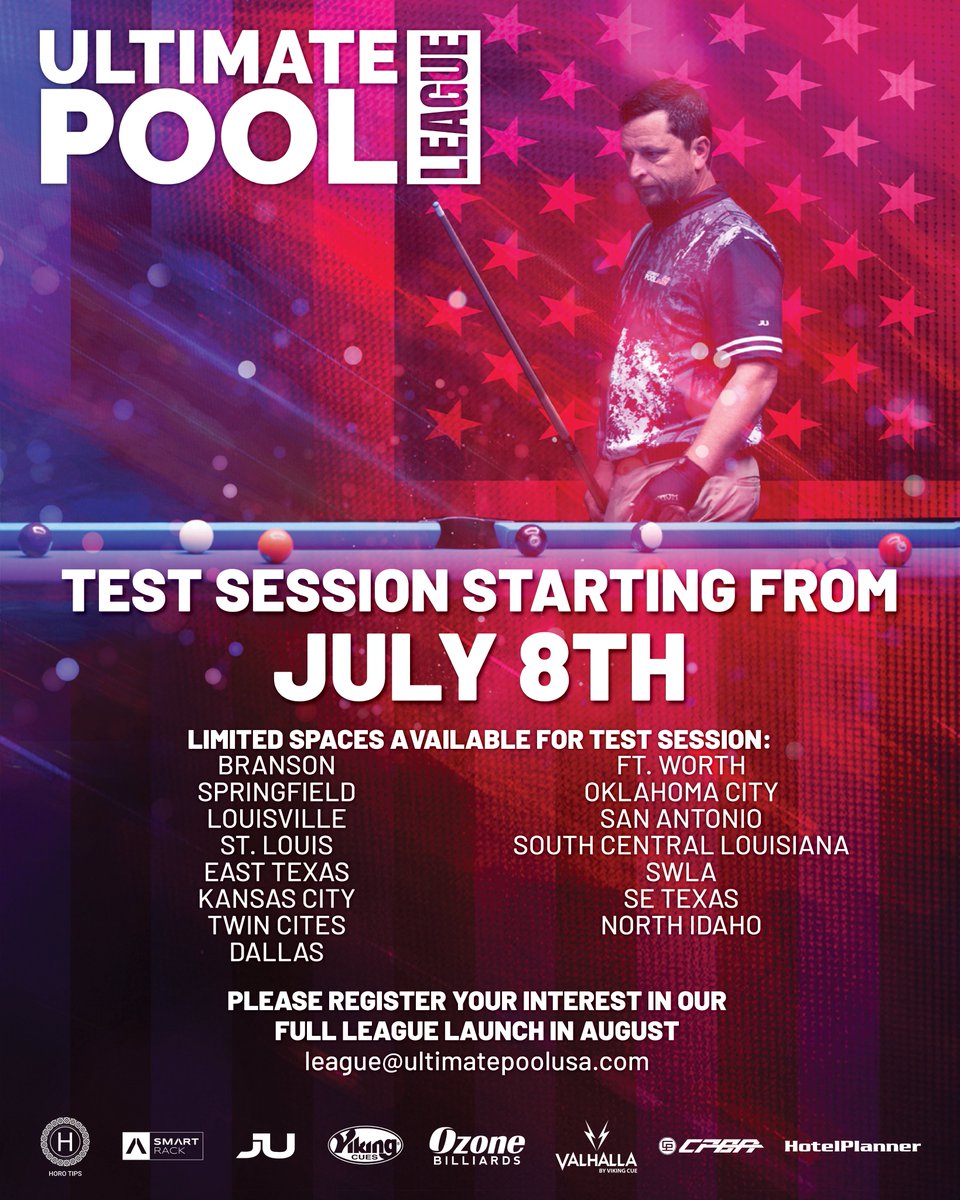 Ultimate Pool USA (@ultimatepoolusa) on Twitter photo ๐๐๐จ๐ฉ ๐๐๐จ๐จ๐๐ค๐ฃ ๐๐ฉ๐๐ง๐ฉ๐๐ฃ๐ ๐๐ง๐ค๐ข ๐
๐ช๐ก๐ฎ ๐ด๐ฉ๐ ๐ฑ ๐บ๐ธ
The Ultimate Pool League begins with a 4 week test session starting from tomorrow. There are still some limited space available in some of the areas.
#billiards #pool #8ballpool #8ball #UltimatePool ๐๐๐จ๐ฉ ๐๐๐จ๐จ๐๐ค๐ฃ ๐๐ฉ๐๐ง๐ฉ๐๐ฃ๐ ๐๐ง๐ค๐ข ๐
๐ช๐ก๐ฎ ๐ด๐ฉ๐ ๐ฑ ๐บ๐ธ
The Ultimate Pool League begins with a 4 week test session starting from tomorrow. There are still some limited space available in some of the areas.
#billiards #pool #8ballpool #8ball #UltimatePool