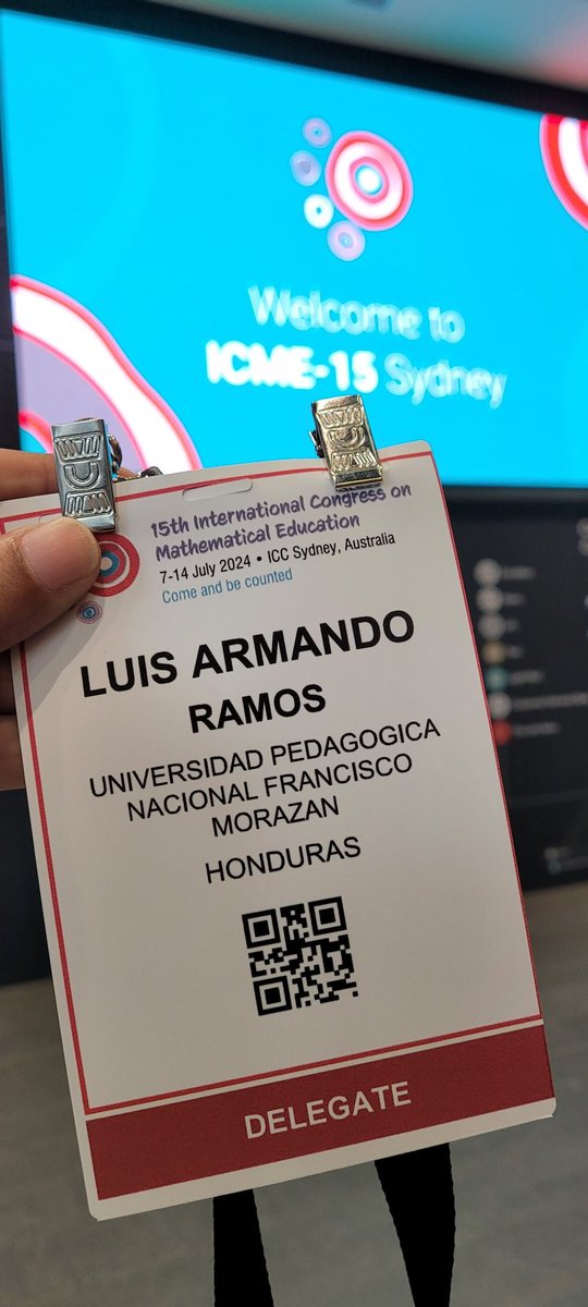 Es un honor representar a la Universidad Pedagógica Nacional FM en el 15° Congreso Internacional de Educación Matemática, Sydney Australia. Conferencias, Talleres, Proyectos de investigación y muchas ideas para mejorar en este campo.