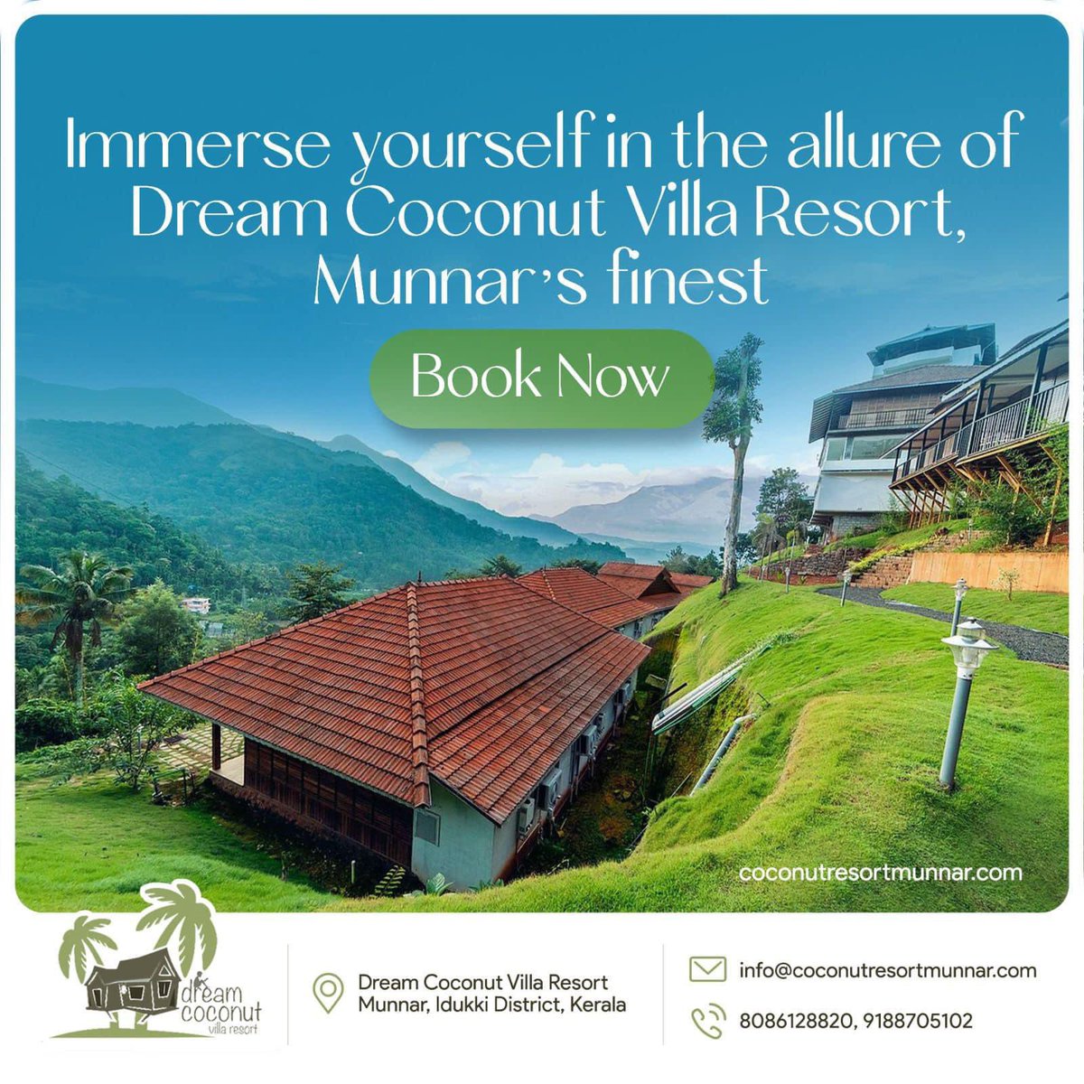 dream_coconut's tweet image. “Retreat to Dream Coconut Villa Resort, Munnar. Book your stay today! #resortbooking #munnarresorts #munnartrip #villaresort