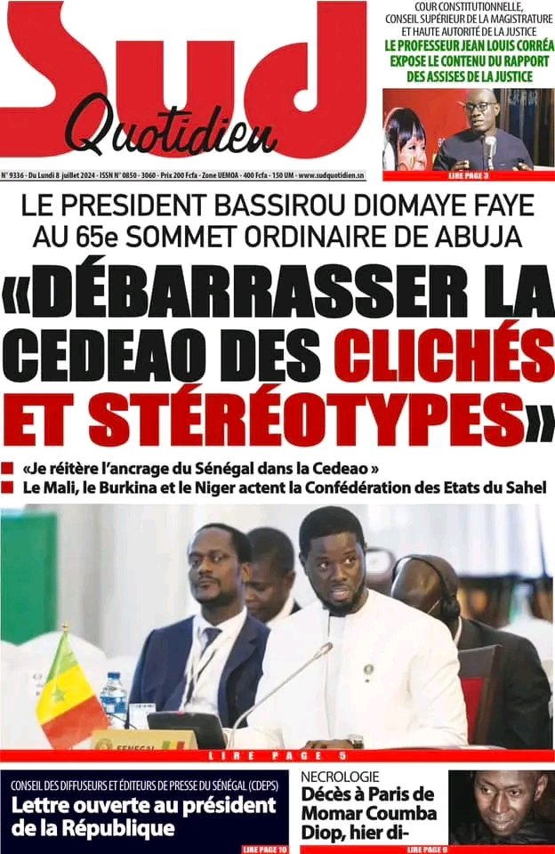 MasseneDIOUF3's tweet image. Thread la Une des journaux sénégalais du Lundi 08 Juillet 2024 🇸🇳👇🏽.
Bon début de semaine à tous 😍🇸🇳
#Senegal 
#Kebetu