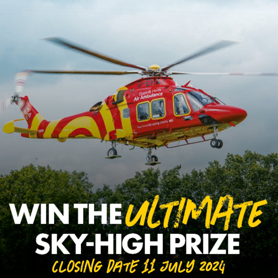 Don't miss your chance to win this once-in-a-lifetime experience!

It's £25 per entry, and you can enter as many times as you like🚁 bit.ly/4ciJmok

Competition closing date: 11 July 2024
Flight Date: Sunday 14th July 2024, at Heli-bration