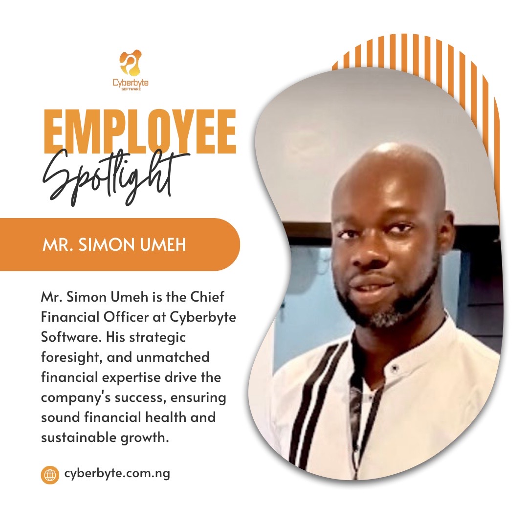 Cyberbyte_ng's tweet image. Meet our Chief Financial Officer, Mr. Simon Umeh🔥🚀

#employeespotlight #lagosworkers #lagosmen #onlinefraud #financialmanager #cyberbyteng