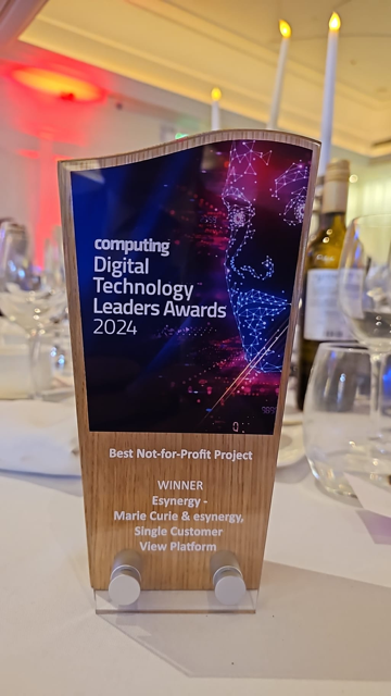 We are so proud to win this award with <a href="/esynergy_/">esynergy</a> on our work to develop a single customer view platform.