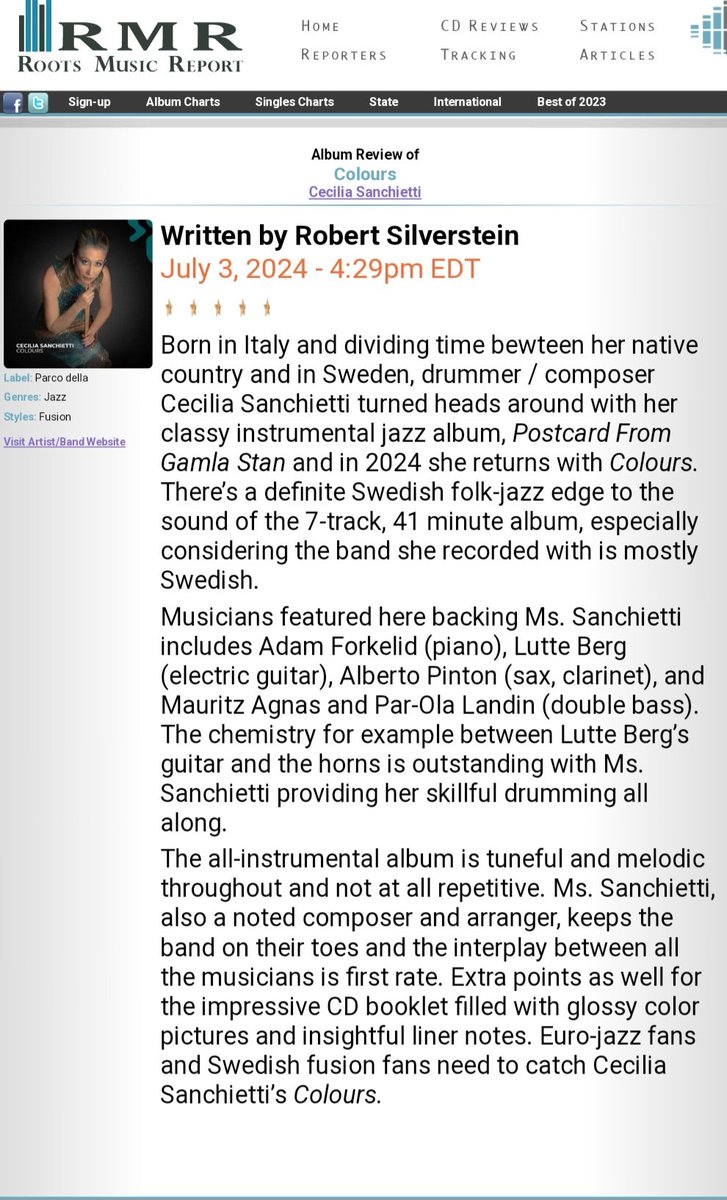 Roots Music Report REVIEW! Ribert Silverstein USA