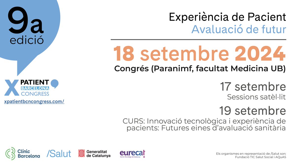 Observatori XPA (@observatorixpa) on Twitter photo Fins el 15 de juliol, encara hi ha temps per presentar el vostre projecte d'experiència de pacients a la #Call4projects del XPAtient Barcelona Congres 2024
Enllaç: forms.office.com/pages/response…
<a href="/hospitalclinic/">Hospital Clínic</a> <a href="/AQuAScat/">AQuAS</a> <a href="/Eurecat_events/">Eurecat Events</a> <a href="/ticsalut/">TIC Salut Social</a> Fins el 15 de juliol, encara hi ha temps per presentar el vostre projecte d'experiència de pacients a la #Call4projects del XPAtient Barcelona Congres 2024
Enllaç: forms.office.com/pages/response…
<a href="/hospitalclinic/">Hospital Clínic</a> <a href="/AQuAScat/">AQuAS</a> <a href="/Eurecat_events/">Eurecat Events</a> <a href="/ticsalut/">TIC Salut Social</a>