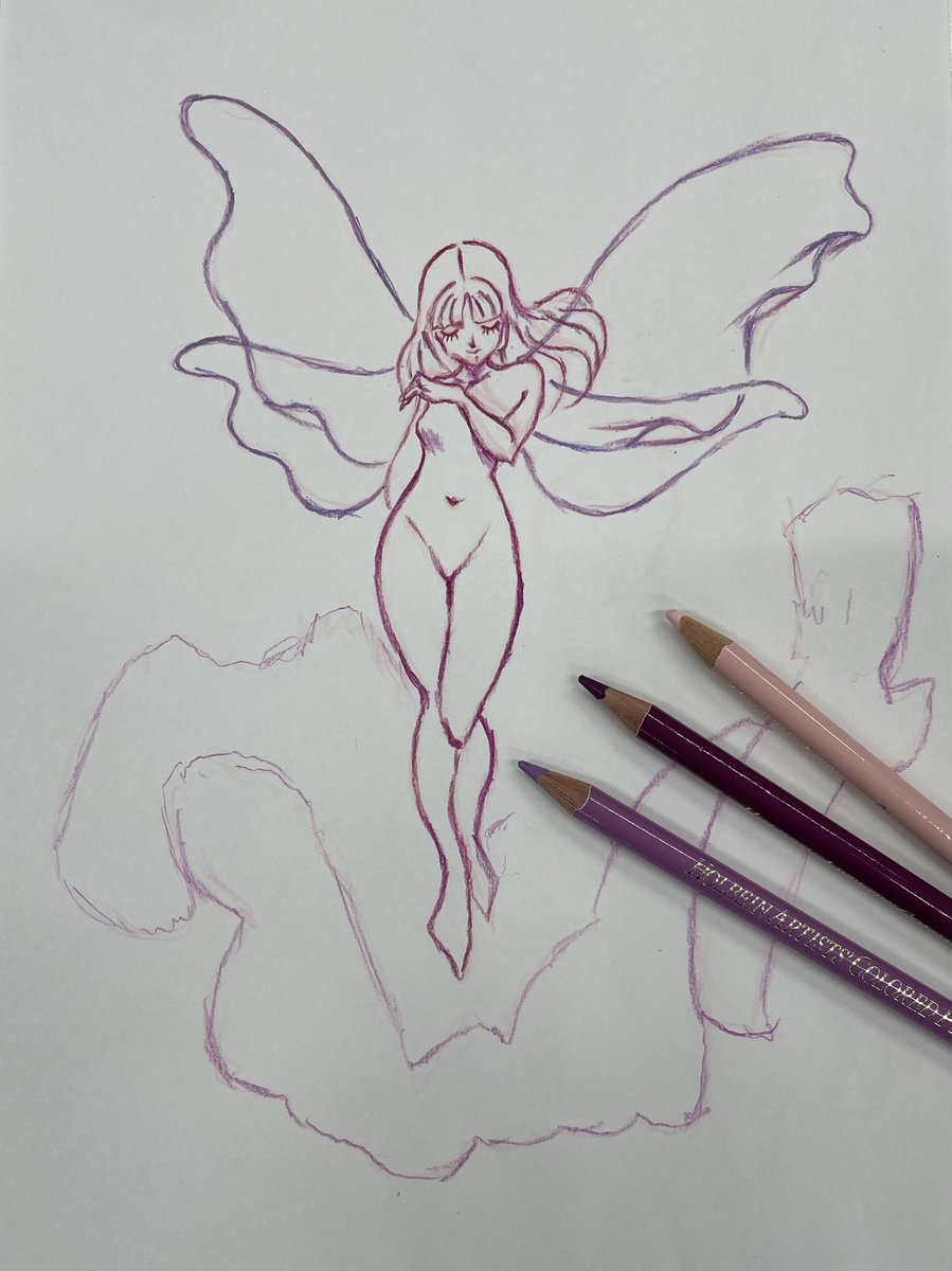 ミ・フェラリオ　ラフです😊
#色鉛筆画 
#ダンバイン