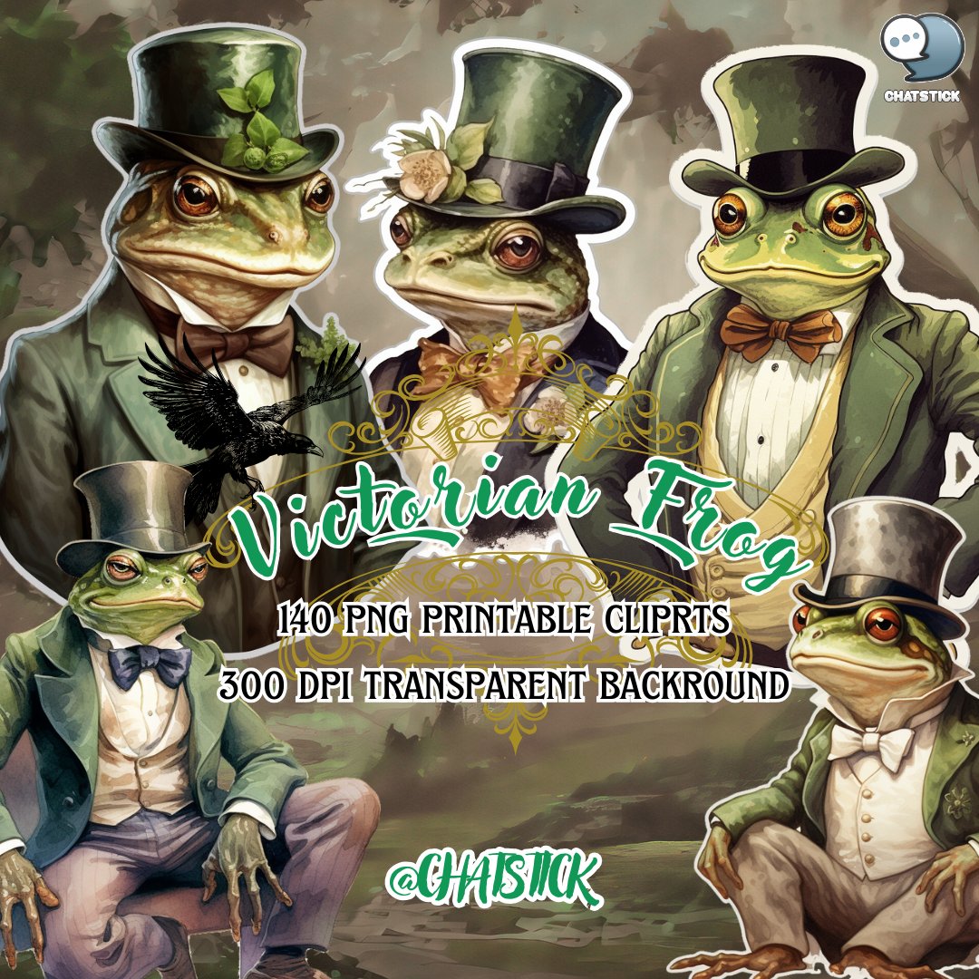ChatVariety's tweet image. Check out our 140 Victorian Frog Digital Watercolor Clipart Pack - Vintage Style PNG Printable at wix.to/CNsE5aJ

#VictorianFrog #DigitalWatercolor #ClipartDesign #VintageFrog #WatercolorIllustration