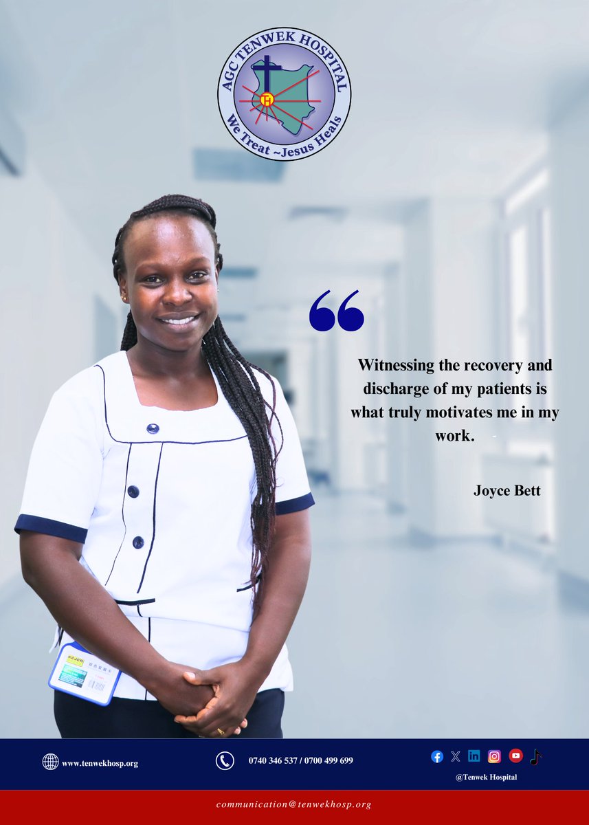 TenwekHospital's tweet photo. Joyce Bett, ICU nurse at AGC Tenwek Hospital since 2015, provides critical care with dedication and compassion. Her motivation comes from Seeing patients recover and go home. #tenwekheroes https://t.co/d1S7PWGzXu
