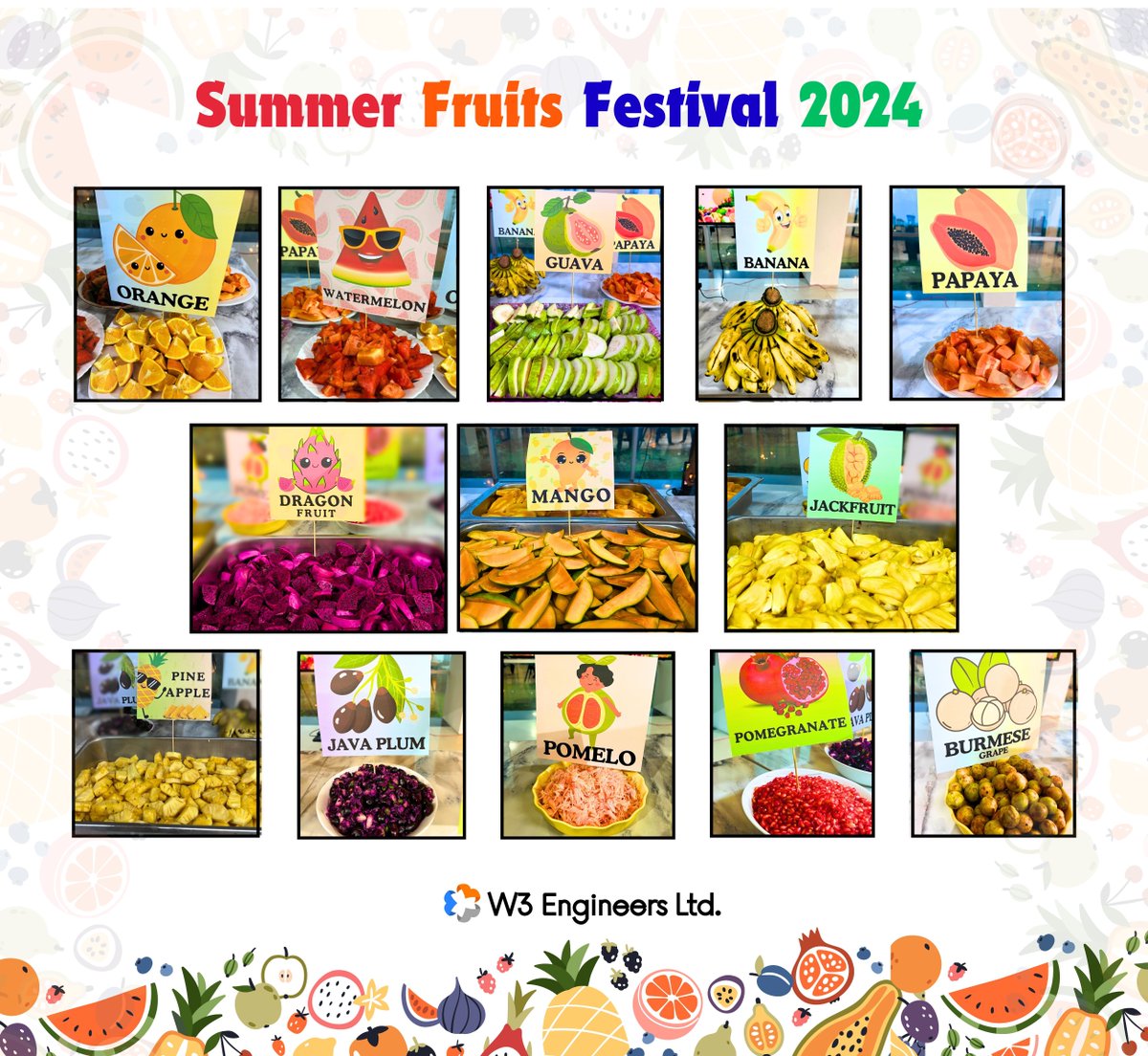 w3engineers's tweet image. 🌞🍉 W3 Engineers&apos; Spectacular Summer Fruit Festival 2024! ✨🎉
Our festival was a vibrant celebration of seasonal fruits. Everyone indulged in nature’s finest flavors and enjoyed the lively atmosphere. 
Cheers to many more delightful moments! 📸✨
#W3Engineers #W3SummerFruitFest