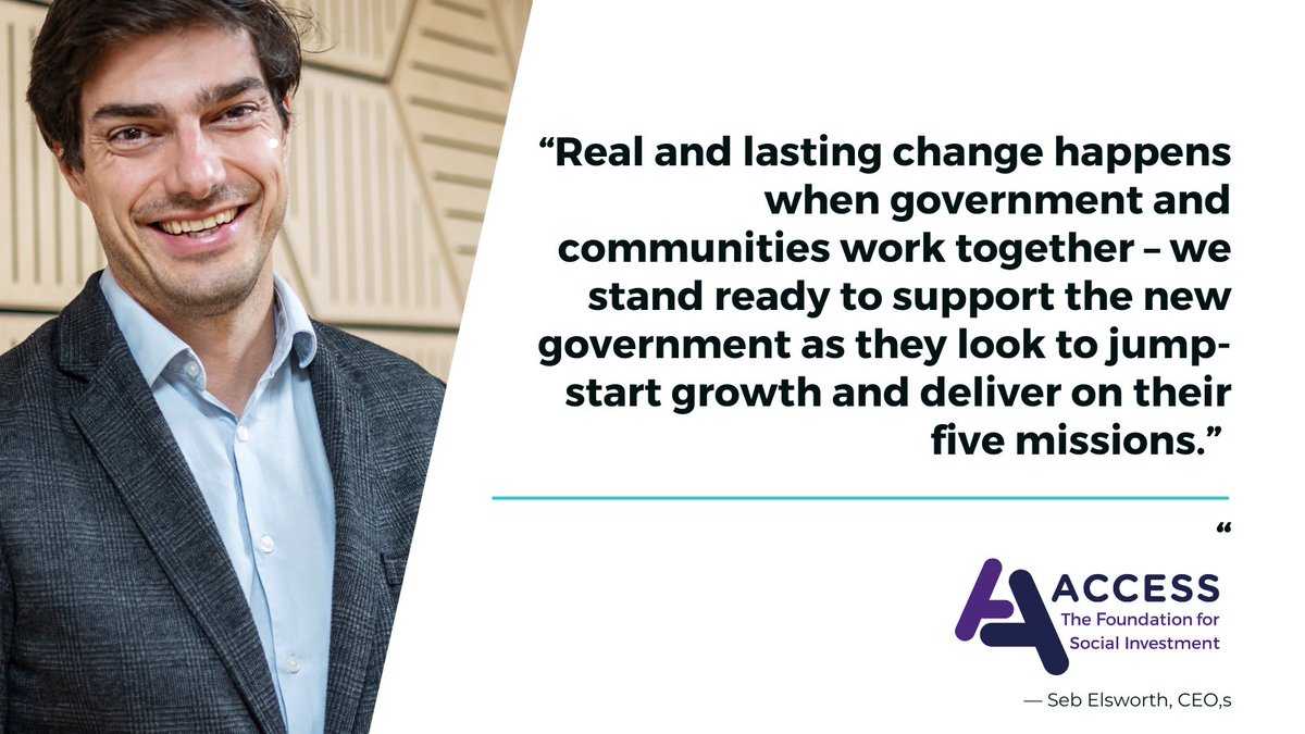 Access (@si_access) on Twitter photo Access CEO, <a href="/sebelsworth/">Seb Elsworth</a> responds to the outcome of the UK general election. We are ready to work in partnership with Government at all levels to deliver tangible economic and social change at pace. Access CEO, <a href="/sebelsworth/">Seb Elsworth</a> responds to the outcome of the UK general election. We are ready to work in partnership with Government at all levels to deliver tangible economic and social change at pace.