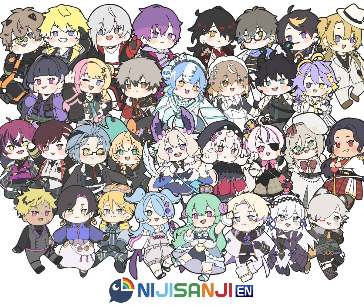 Edage_18's tweet image. 1〜10期生ミニキャラ　#NIJISANJI_EN 
著作権などない、ご自由にお使いください。
This illustration is copyright free. ツリー🌲↓