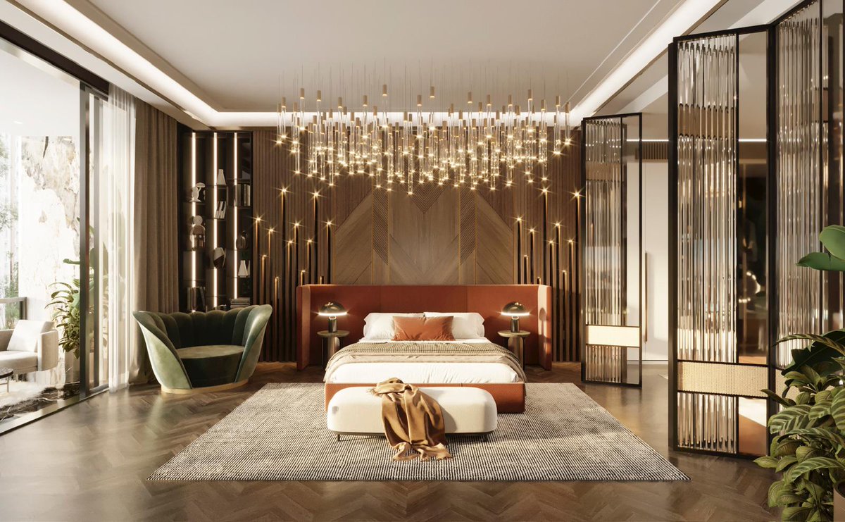 Sia_Moore's tweet photo. A master bedroom design by the award-winning @siamoore team!

Step into a realm of opulence and sophistication ✨ This luxurious bedroom, designed by Sia Moore, exudes elegance with its stunning lighting, rich textures, and seamless design. https://t.co/cA5wgPB39Q